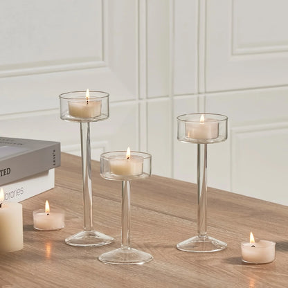 Lumière: Tall Glass Candle Stand Set