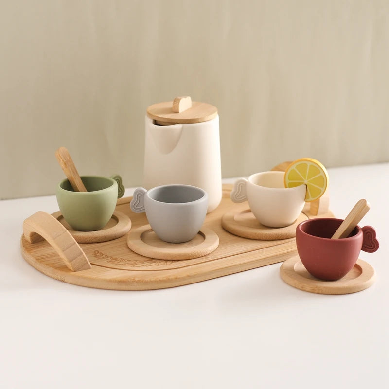 Little Tea Atelier: Montessori Wooden Tea Set with BPA-Free Silicone (Ages 3–6)