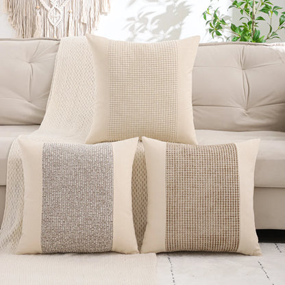 Textura Linear: Jacquard Canvas Pillow Cover