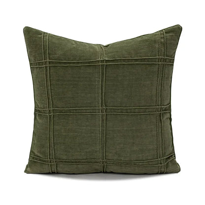 Verdant Line: Light Luxury Geometric Pillow Cover