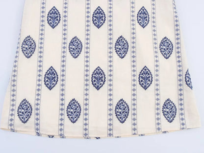 Women's Embroidered Hollow Midi Dress – Elegant Square Neck Style for Summer