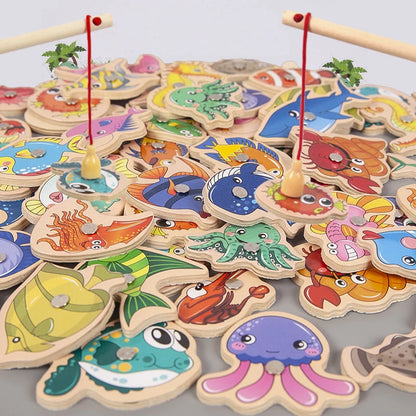 Ocean Catch: Montessori Magnetic Wooden Fishing Game (Ages 3–6+)