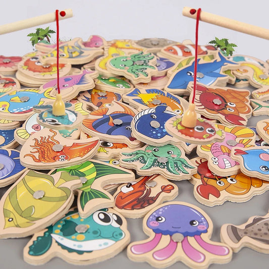 Ocean Catch: Montessori Magnetic Wooden Fishing Game (Ages 3–6+)