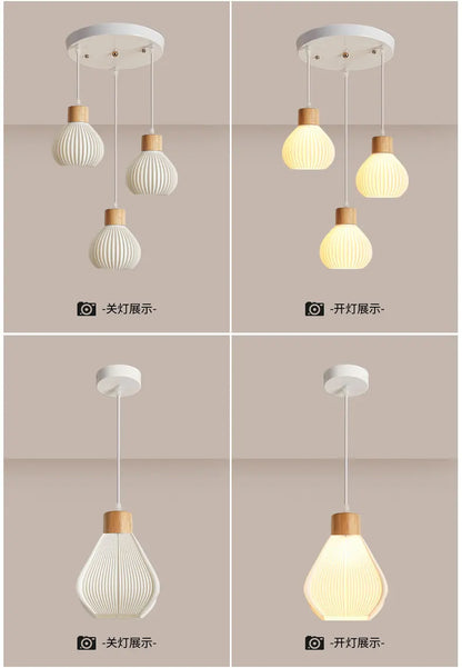 Art 3D Printing Chandelier Simple Modern Restaurant Light Net Red Cream Wind Bedroom Bedside Atmosphere bar Chandelier