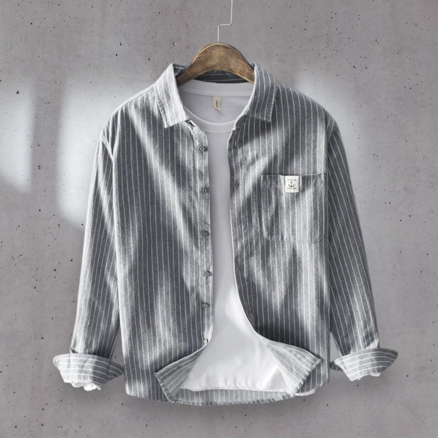 Men's Striped Cotton Shirt – Business Casual with Everyday Comfort