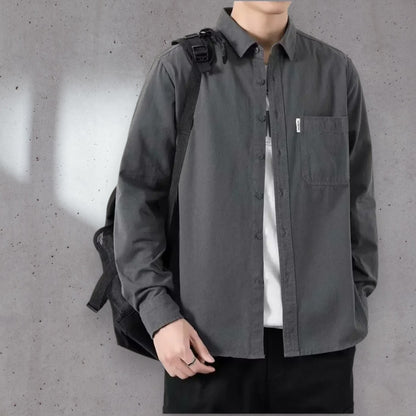 Men's Long Sleeve Casual Shirt – Autumn Workwear Flair
