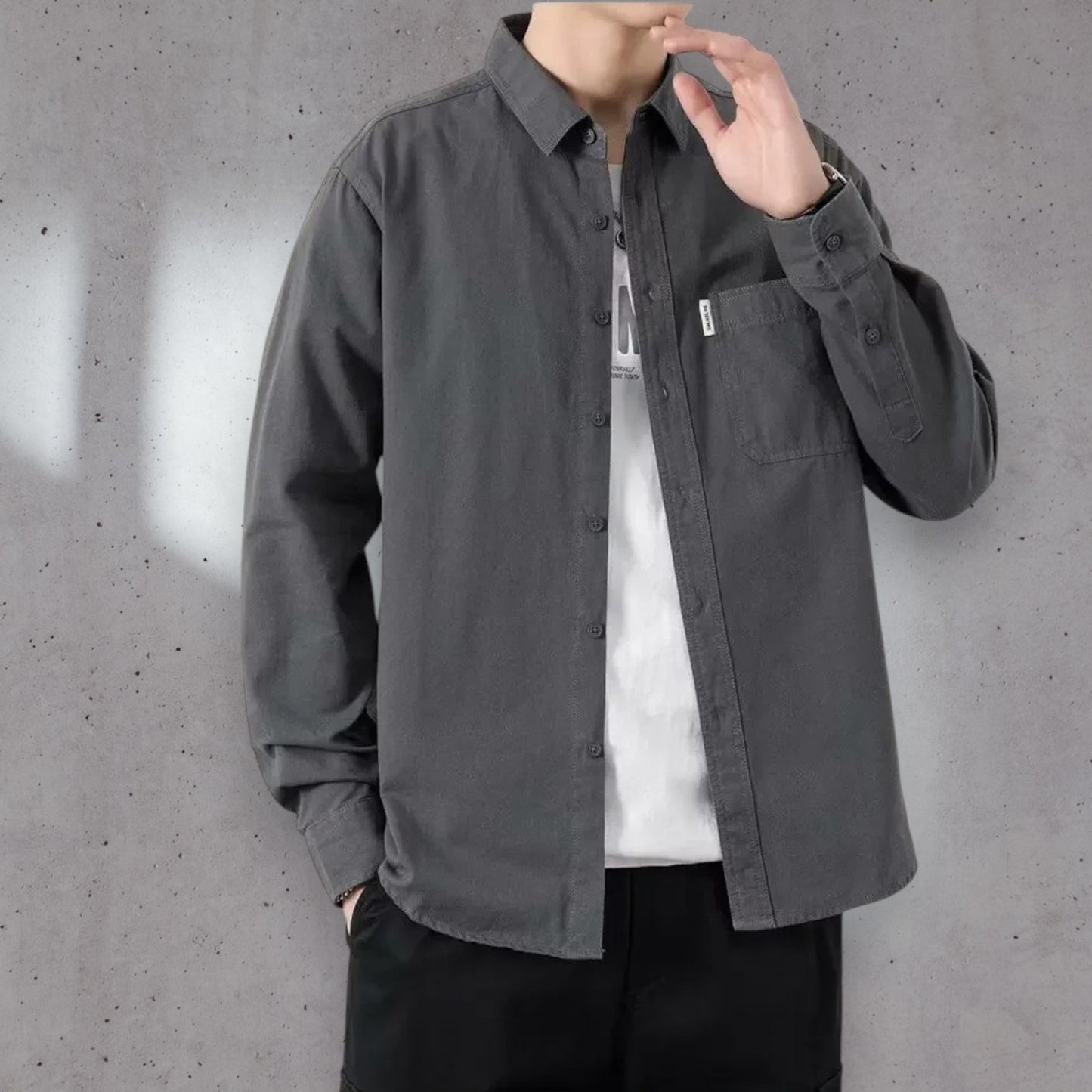 Men's Long Sleeve Casual Shirt – Autumn Workwear Flair