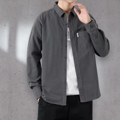 Men's Long Sleeve Casual Shirt – Autumn Workwear Flair