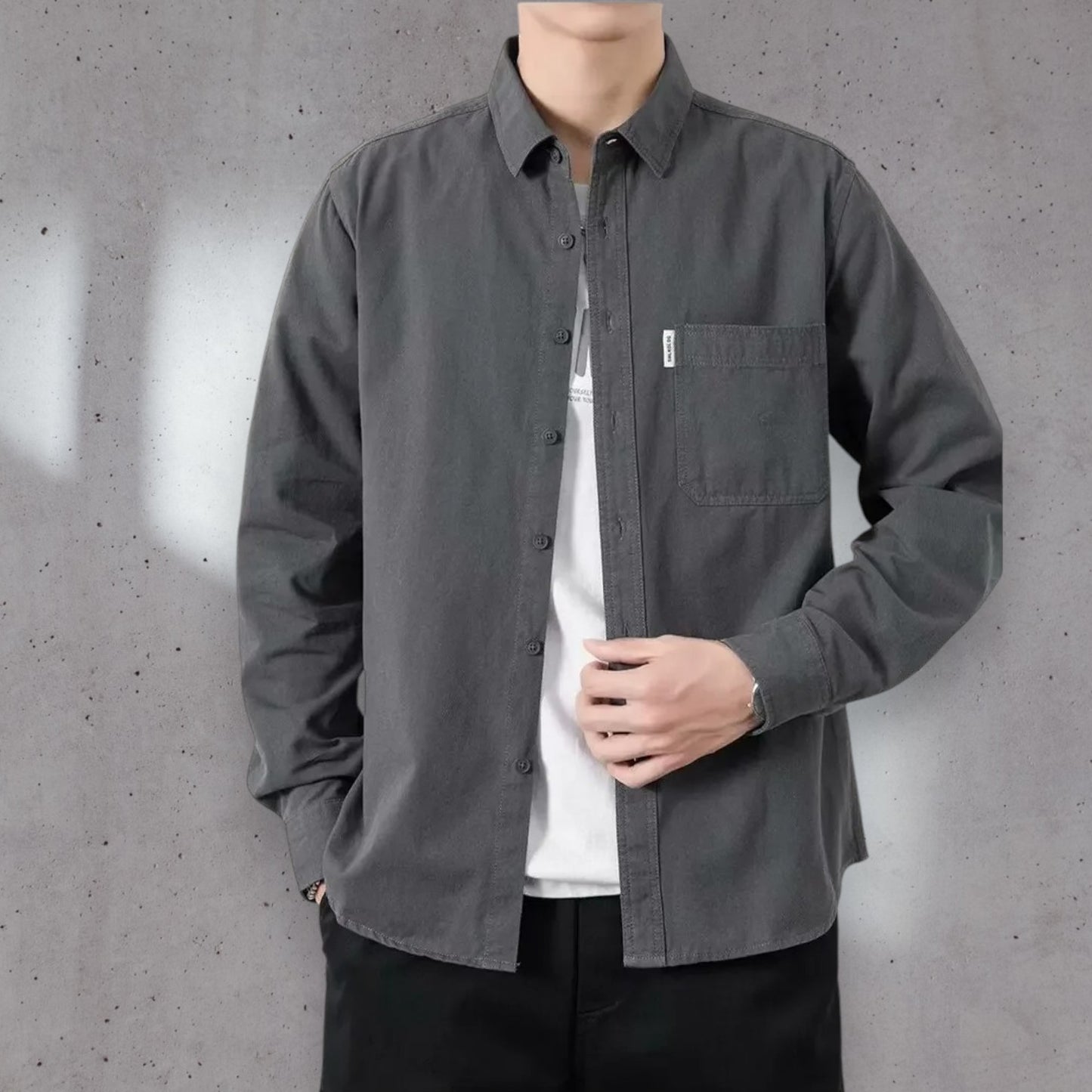 Men's Long Sleeve Casual Shirt – Autumn Workwear Flair