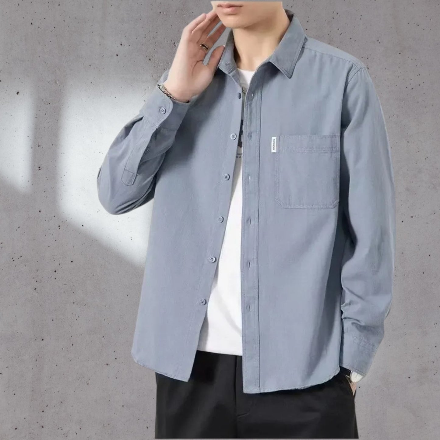 Men's Long Sleeve Casual Shirt – Autumn Workwear Flair