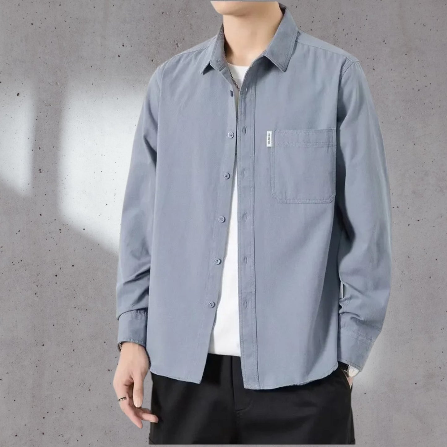 Men's Long Sleeve Casual Shirt – Autumn Workwear Flair