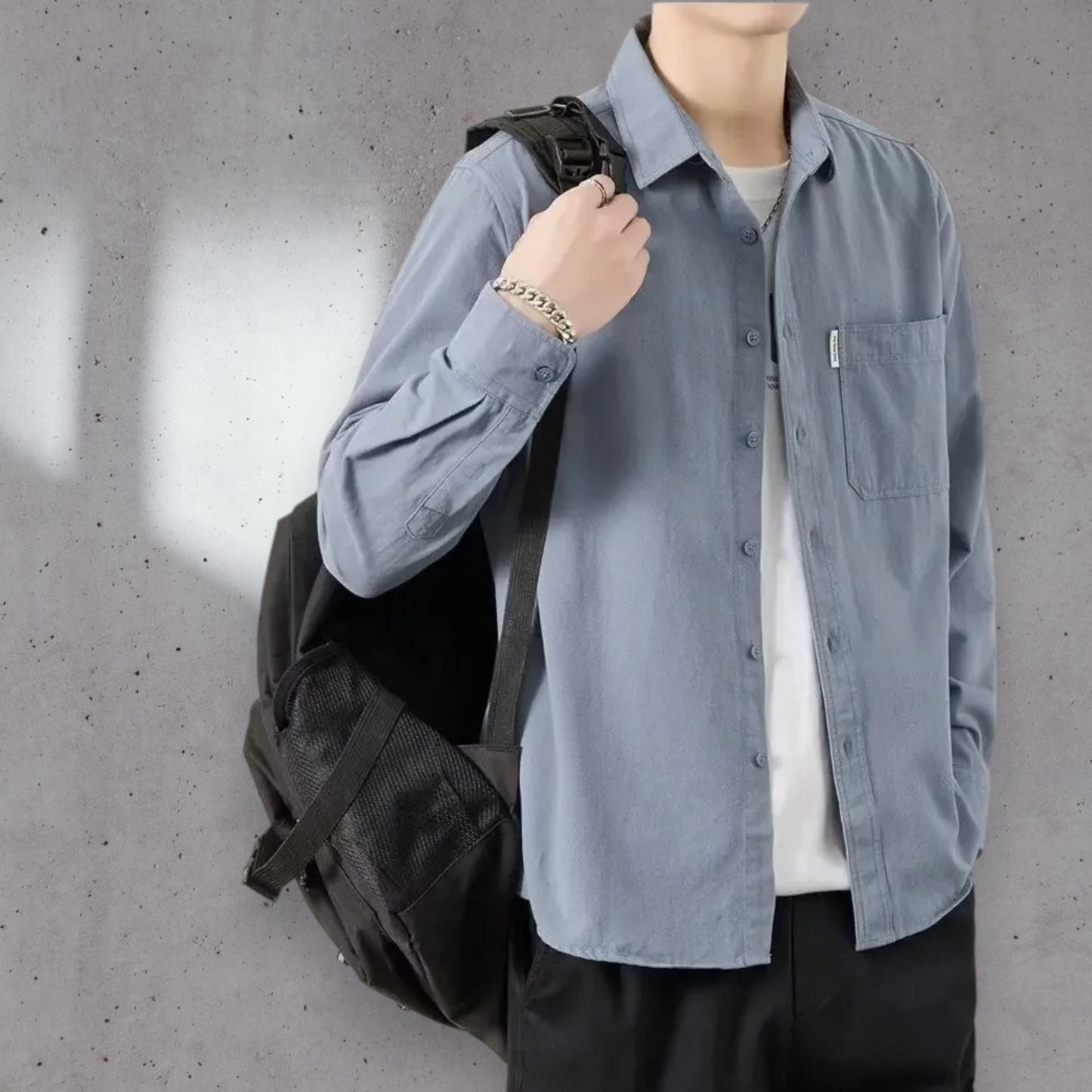 Men's Long Sleeve Casual Shirt – Autumn Workwear Flair