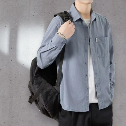 Men's Long Sleeve Casual Shirt – Autumn Workwear Flair