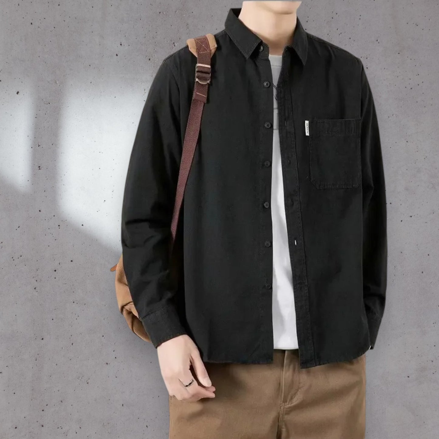 Men's Long Sleeve Casual Shirt – Autumn Workwear Flair