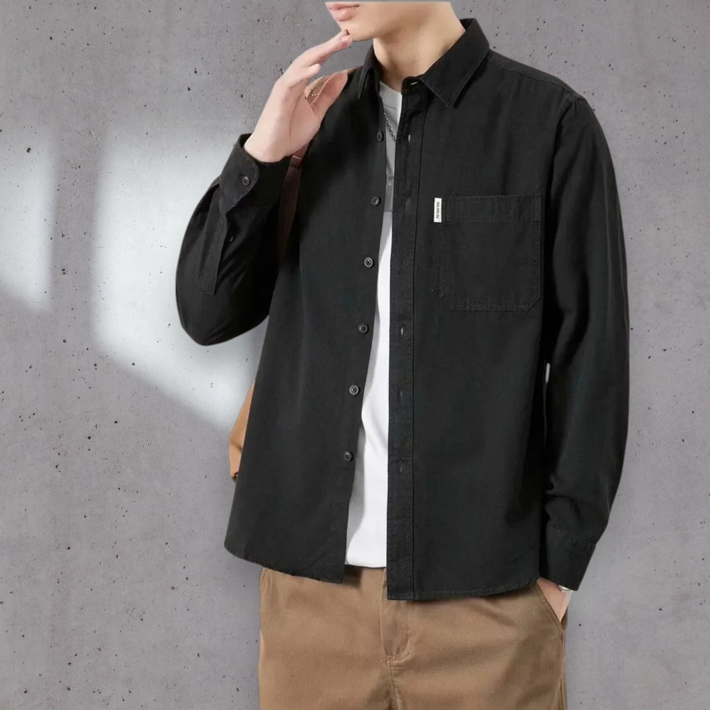 Men's Long Sleeve Casual Shirt – Autumn Workwear Flair