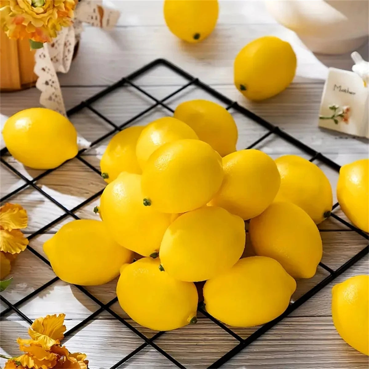 20pcs, Artificial Lemon 3inch, Simulation Lemon Artificial Yellow Lemon Fake Lemon, Simulation Fruit Home Decoration