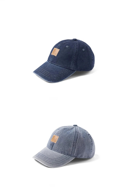 Indigo Curve: Vintage Denim Baseball Cap