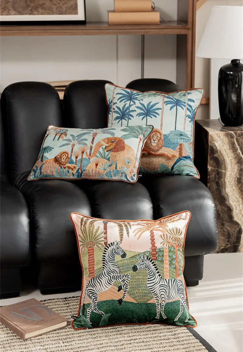 Vintage Floral Velvet Throw Pillow Covers Home Art Deco Pillowcase Square Pillow Case Cushion Cover for Bed Sofa Living Room Car