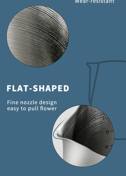 Milk Frother Jug Stainless Steel Container 100ML 350ML 600ML Frothing Pitcher Coffee Cups Latte Barista Espresso Maker Accessory