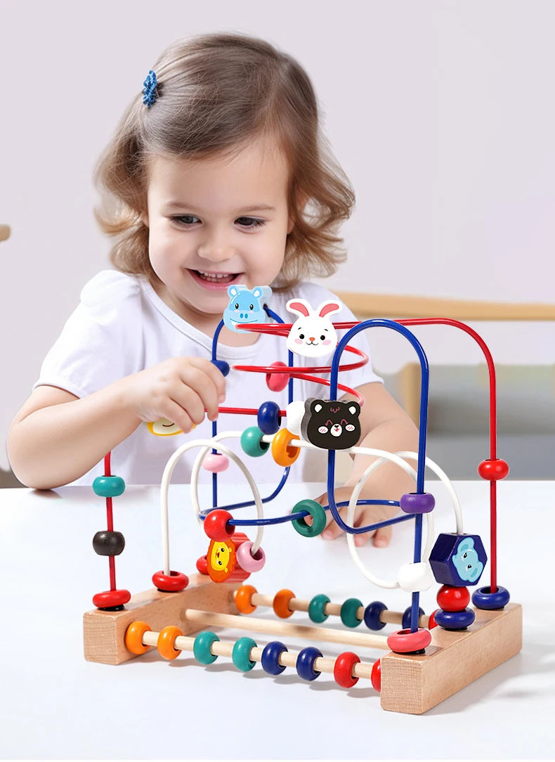 Bead Maze Orchard: Wooden Counting & Shapes Roller-Coaster (18m–4Y)