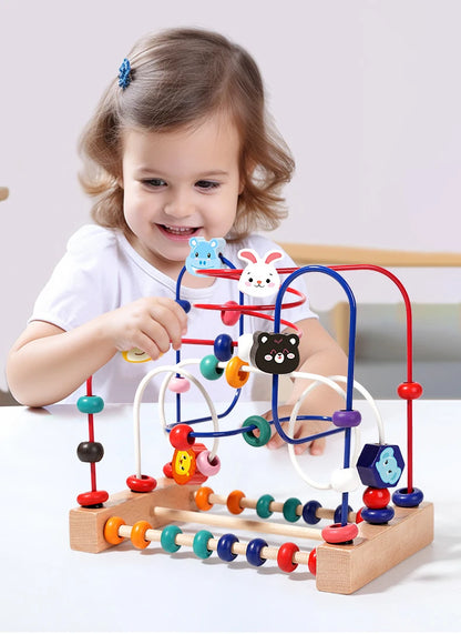 Bead Maze Orchard: Wooden Counting & Shapes Roller-Coaster (18m–4Y)