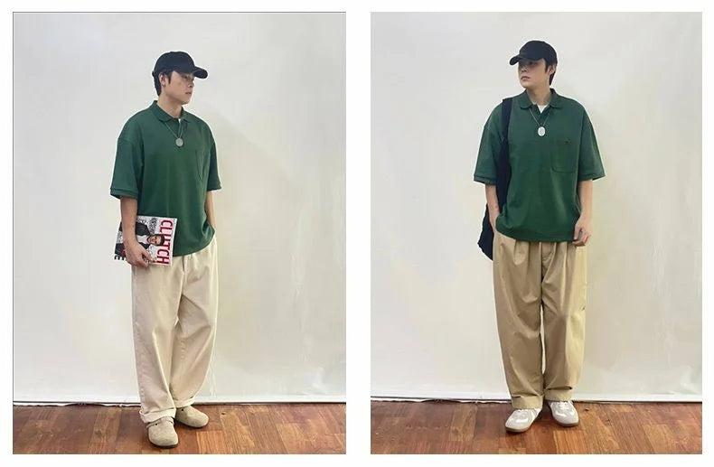 Men's Vintage Green Polo Shirt – Structured Style with Casual Ease