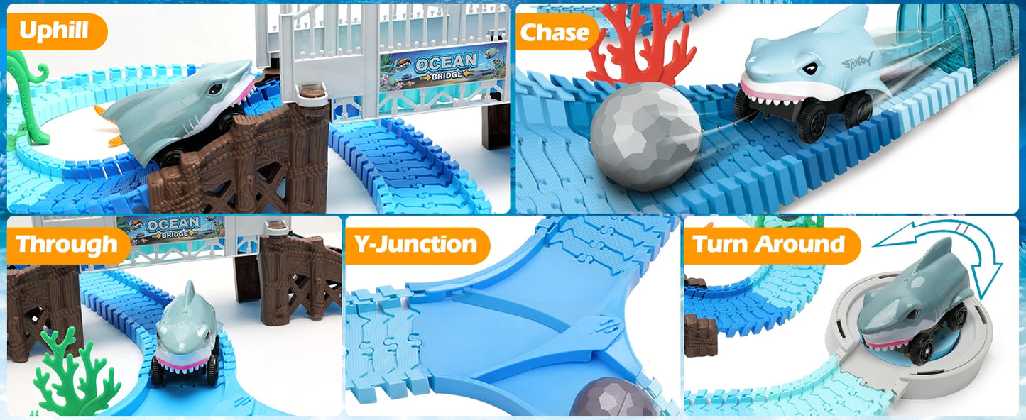 Blue Ocean Shark Track: Flexible Racing Adventure (Ages 3–8)