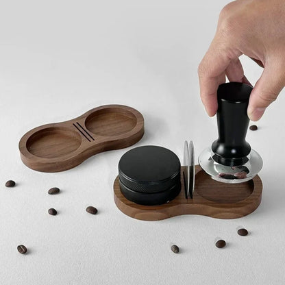 Walnut Wood Coffee Tamper Mat Stand