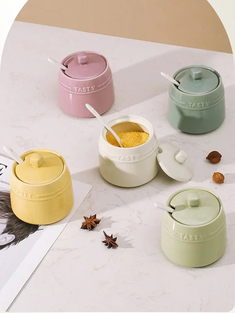 Rainbow Ceramic Spice Jar