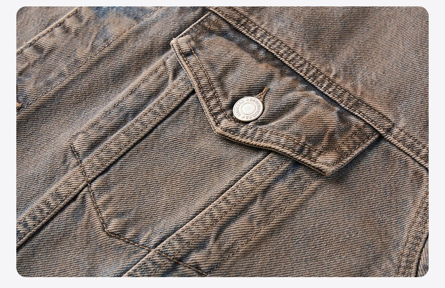Men's Oversized Vintage Denim Jacket – 12.5oz Cotton for Cool-Season Style
