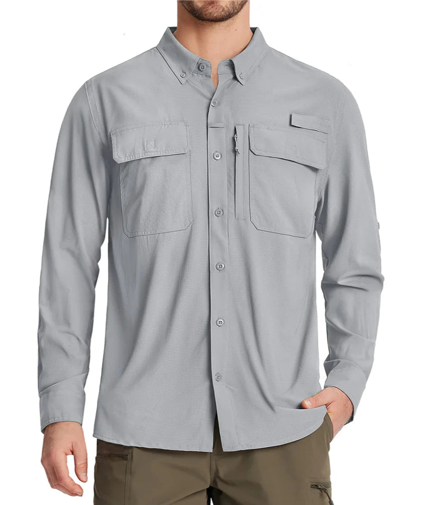 Men's Long Sleeve Quick-Dry Shirt – UPF 50+ Sun Protection & Outdoor Performance