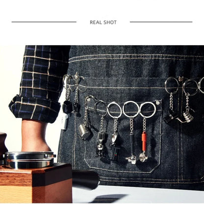 Coffee Supplies Keychain Mini Tamper Keychain Portable Fashionable Zinc Alloy Coffee Keychain Decoration Gift for Coffee Lovers