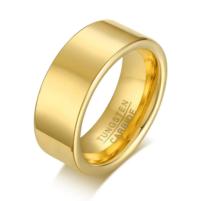 Vnox Signature: 8mm Tungsten Wedding Band for Men – Classic Plain & Anti-Scratch Design