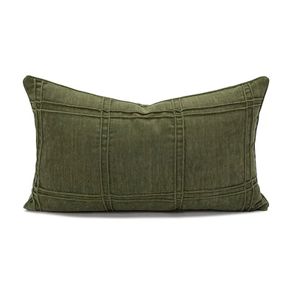 Verdant Line: Light Luxury Geometric Pillow Cover