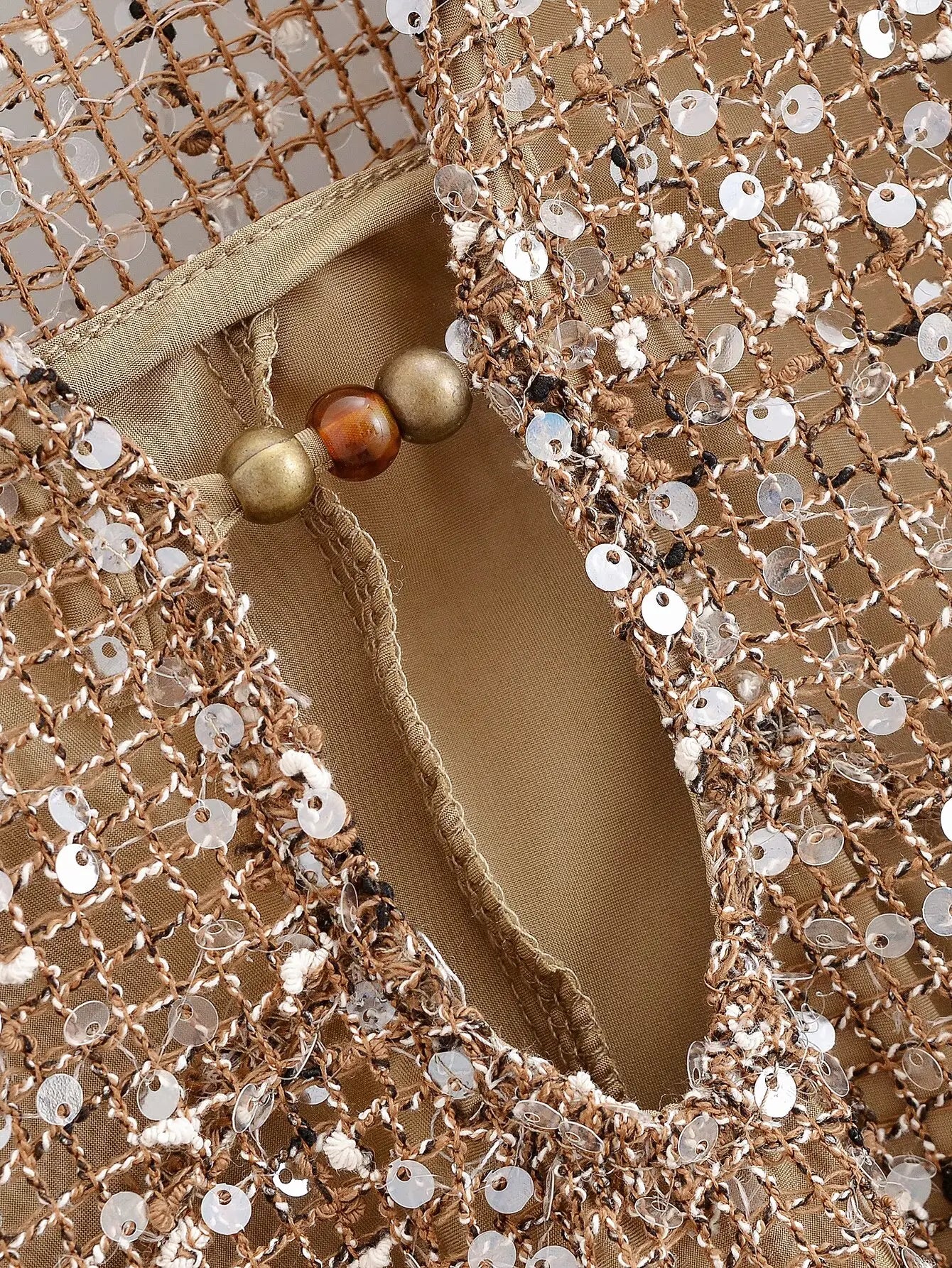 Women's Sequin-Embellished V-Neck Midi Dress – Lightweight Elegance for Summer