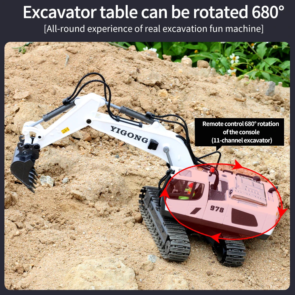 Digger Pro 1:20: 10-Channel RC Excavator (Ages 6–12)