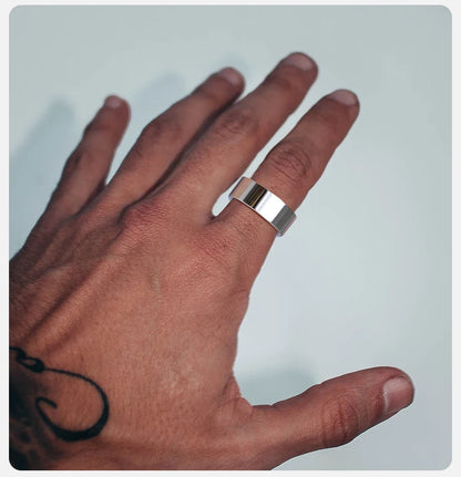 Vnox Signature: 8mm Tungsten Wedding Band for Men – Classic Plain & Anti-Scratch Design