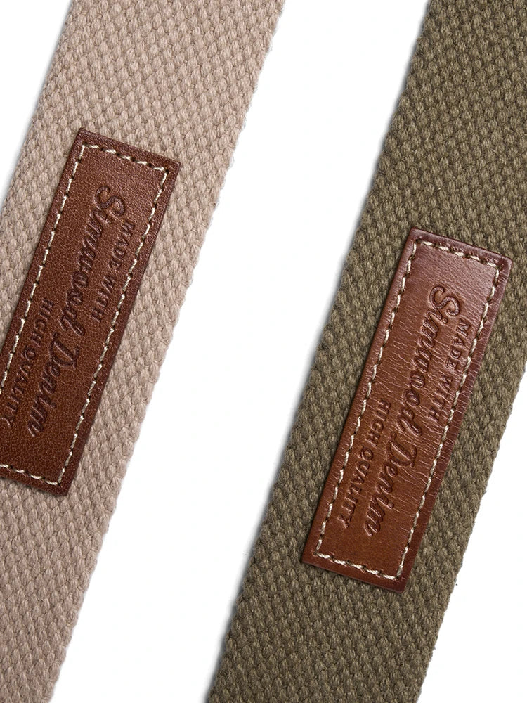 WeaveMark: Braided Canvas Belt with Leather Detail