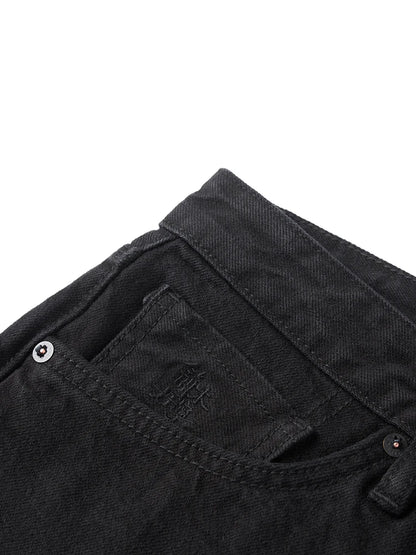 Men's Washed Vintage Straight Jeans – 13.8oz Softened Denim, Four-Season Fit