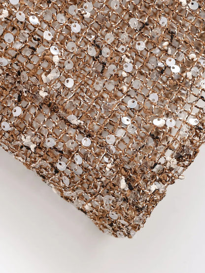 Women's Sequin-Embellished V-Neck Midi Dress – Lightweight Elegance for Summer