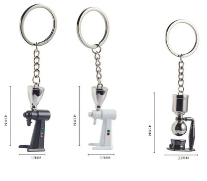 Coffee Supplies Keychain Mini Tamper Keychain Portable Fashionable Zinc Alloy Coffee Keychain Decoration Gift for Coffee Lovers