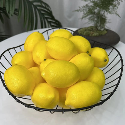 20pcs, Artificial Lemon 3inch, Simulation Lemon Artificial Yellow Lemon Fake Lemon, Simulation Fruit Home Decoration