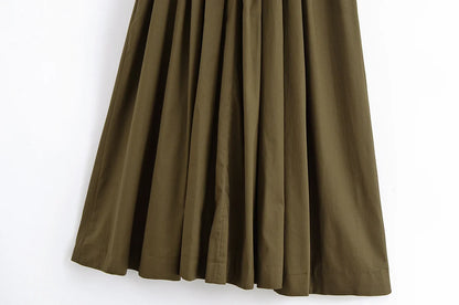 Women's V-Neck Lace-Up Midi Dress – Elegant, Backless & Summer-Ready