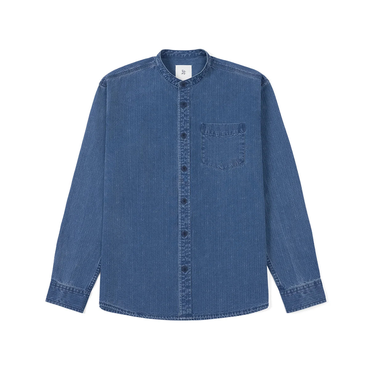 Men's Oversized Washed Indigo Cotton Shirt – Casual Cool With a Vintage Edge