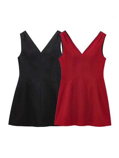 Women's V-Neck Backless Mini Dress – Bold Summer Style for Parties & Nights Out