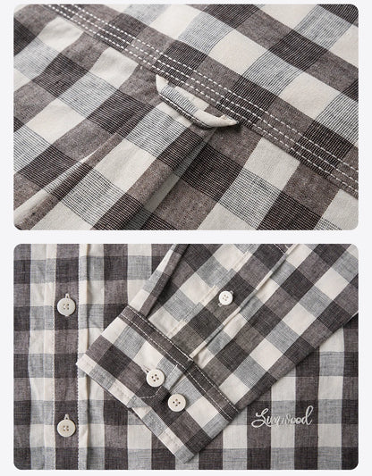 Men's Oversized Plaid Linen-Cotton Shirt – Lightweight Comfort With Classic Style