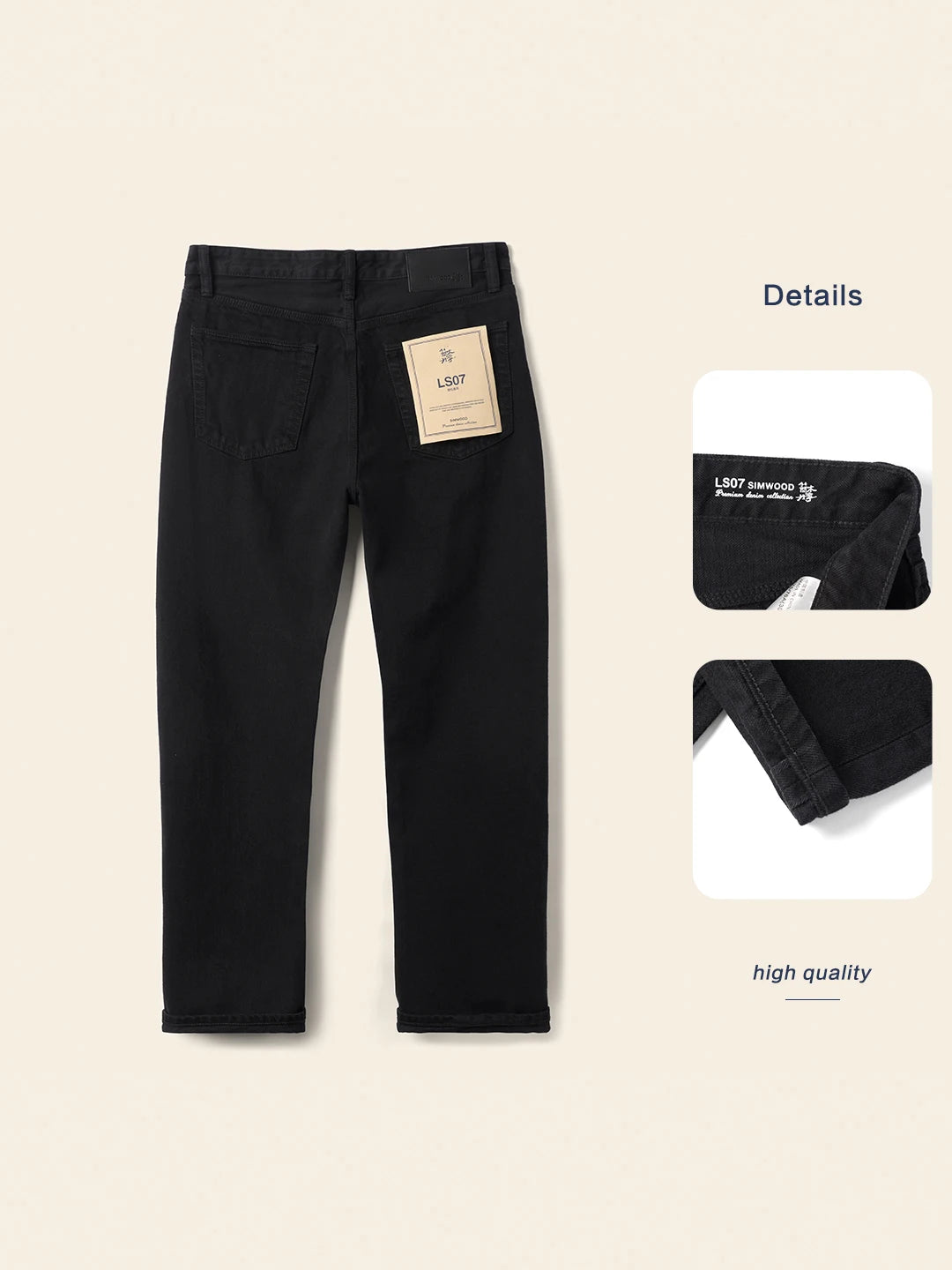 Men's Washed Vintage Straight Jeans – 13.8oz Softened Denim, Four-Season Fit