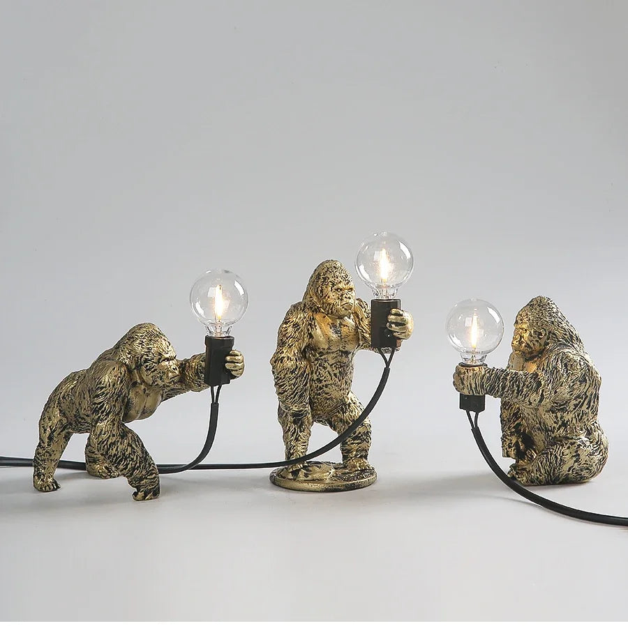Urban Primal: Gorilla Resin Table Lamp