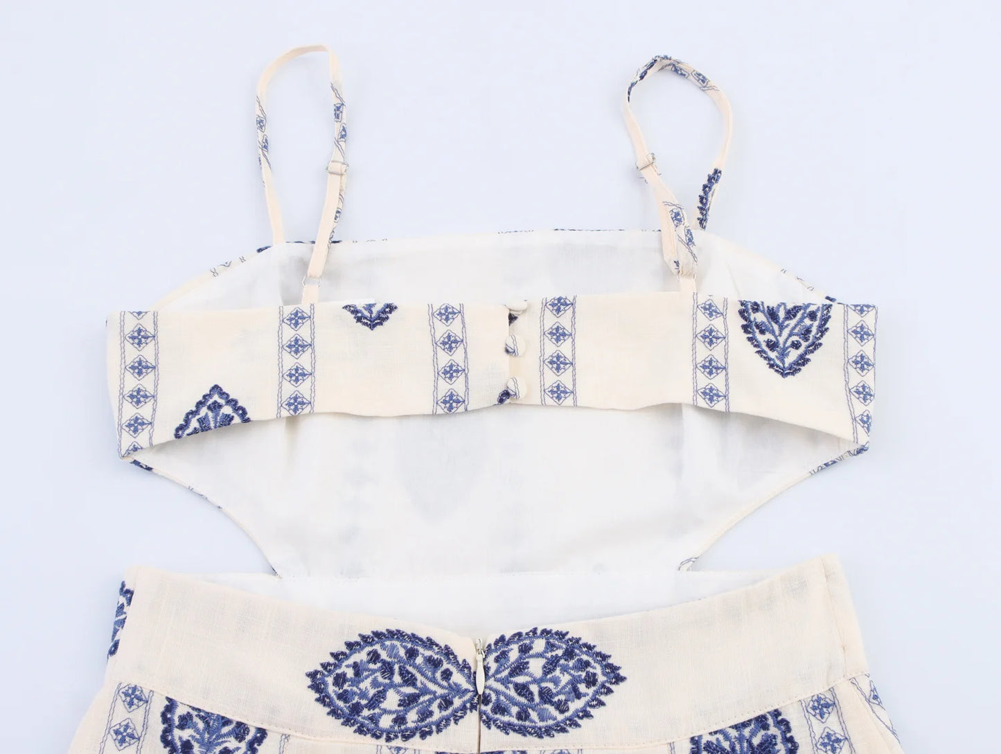 Women's Embroidered Hollow Midi Dress – Elegant Square Neck Style for Summer