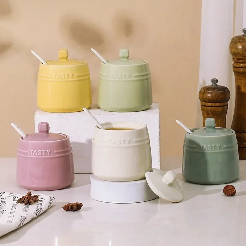 Rainbow Ceramic Spice Jar